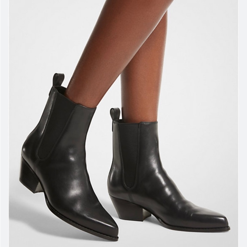 Michael Kors Black Ankle Booties with Pointed Toe